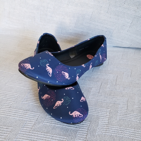 T.U.K Shoes - T.U.K Dinosaur Vegan Satin Skimmer Ballet Flats 8